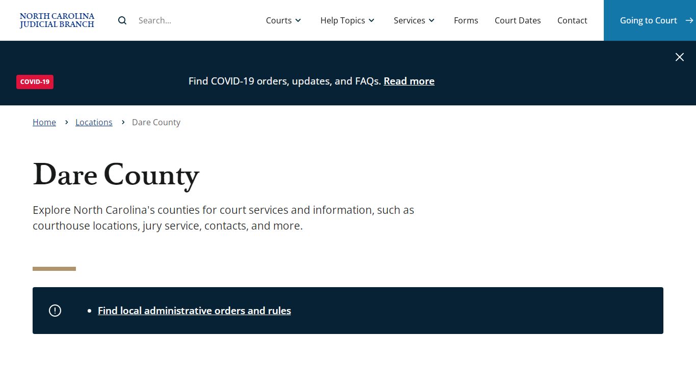 Dare County | North Carolina Judicial Branch - NCcourts