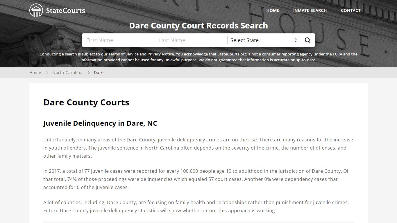 Dare County, NC Courts - Records & Cases - StateCourts